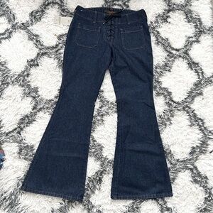 *Kathrine Hamnett Denim Lace Fly Flare Jeans